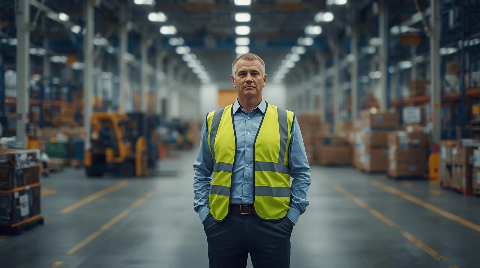 Facility and operations manager in warehouse