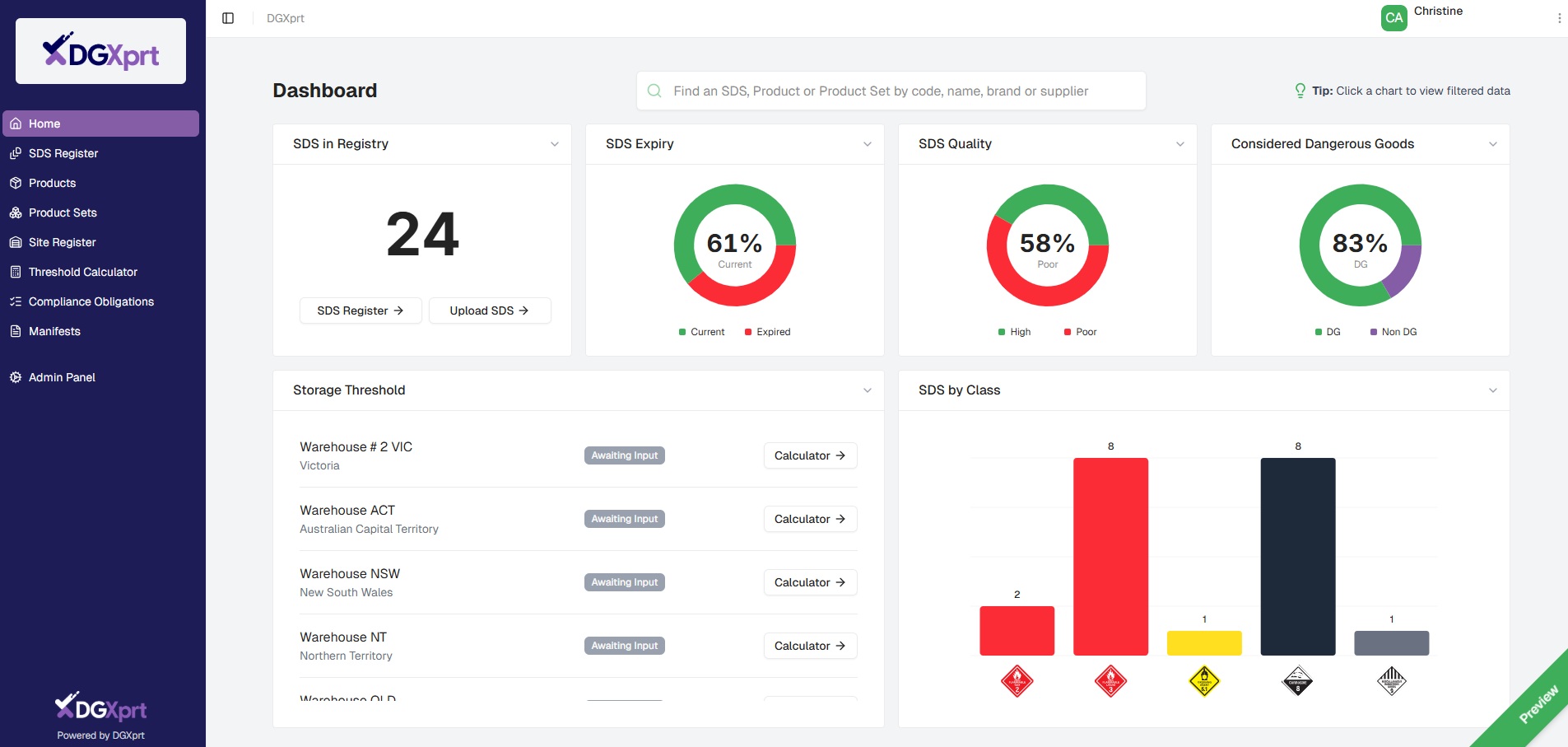 Quick Search on the Home Dashboard