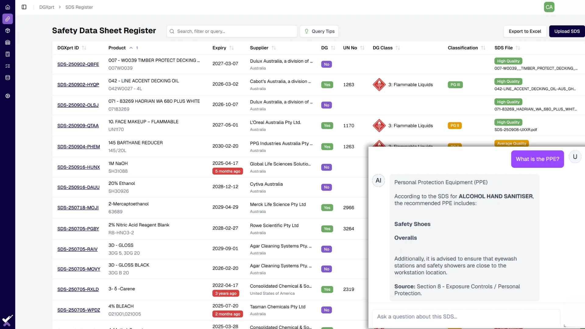 SDS Chat Interface